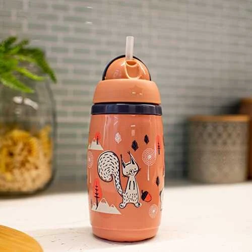TOMMEE TIPPEE TTP447825 Vandens butelis su šiaudeliu Superstar 266ml rožinis