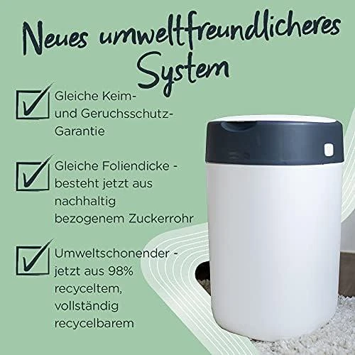 TOMMEE TIPPEE SANGENIC TWIST AND CLICK ADVANCED SAUSKELNIŲ KONTEINERIO IR 6 VNT. KASEČIŲ RINKINYS, Baltas