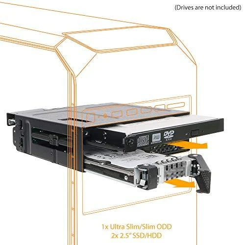 Nezatříděno „Icy Dock Pocket“ 2 x 2,5 colio SSD / HDD + ypač plonas ODD 5,25 colio „ToughArmor“ (MB602SPO-B)