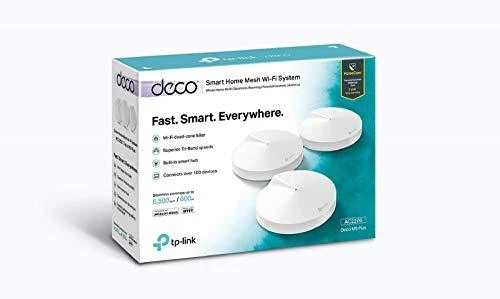 TP-LINK Mesh WiFi sistema Deco M9 Plus (3 pakuotės) 802.11ac 867 Mbit/s 10/100/1000 Mbit/s Ethernet LAN (RJ-45) jungtys 2 Mesh Support Taip MU-MiMO Taip Nėra mobiliojo plačiajuosčio ryšio Antenos tipas 8 x Vidinės antenos 1
