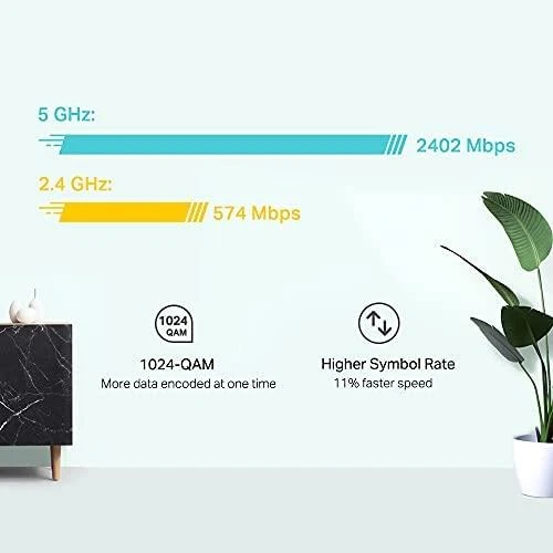 Maršrutizatorius TP-LINK AX3000 viso namo tinklelio „Wi-Fi“ sistema su „Wi-Fi 6“ 2402 Mbps esant 5 GHz dažniui + 574 Mbps esant 2,4 GHz dažniui