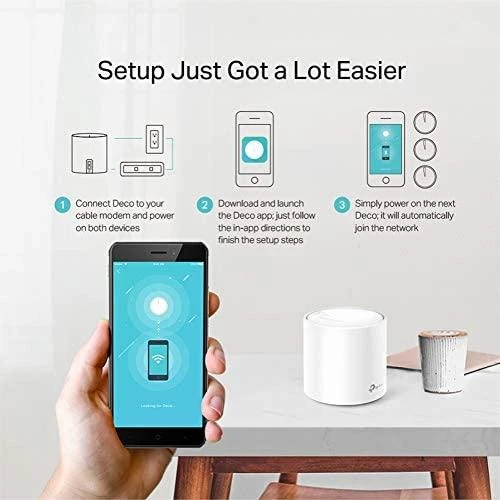 Maršrutizatorius TP-LINK AX3000 viso namo tinklelio „Wi-Fi“ sistema su „Wi-Fi 6“ 2402 Mbps esant 5 GHz dažniui + 574 Mbps esant 2,4 GHz dažniui