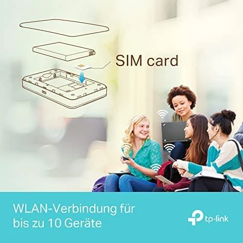 Modemas TP-LINK mobilusis 4G LTE WLAN Maršrutizatorius su integr.4G modemu, SIM kortelės lizdas, 1,4 colio TFT Ekranas, 2550 mAH Akku, Micro SD kortelės lizdas