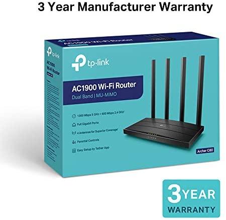 TP-LINK Archer C80 TP-Link Archer C80 AC1900 Dviejų juostų belaidis 802.11ac Gbit maršrutizatorius 4xLAN MU-MIMO