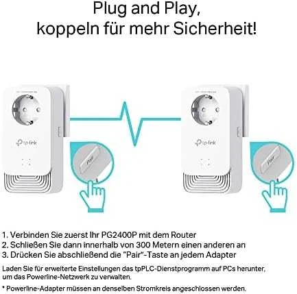 Maršrutizatorius TP-LINK G.hn2400 pralaidumo maitinimo linijų rinkinys | PG2400P KIT | 1428 Mbit/s