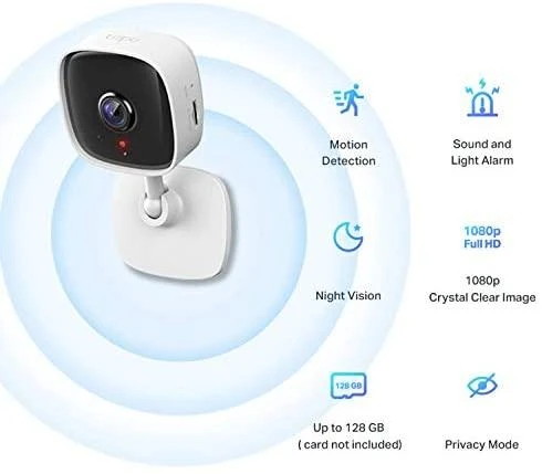 TP-LINK Tapo C100 Namų apsauga WiFi kamera Dienos / nakties vaizdas 1080p Full HD raiška Micro SD kortelės saugykla Iki 128GB H.264 vaizdo įrašo