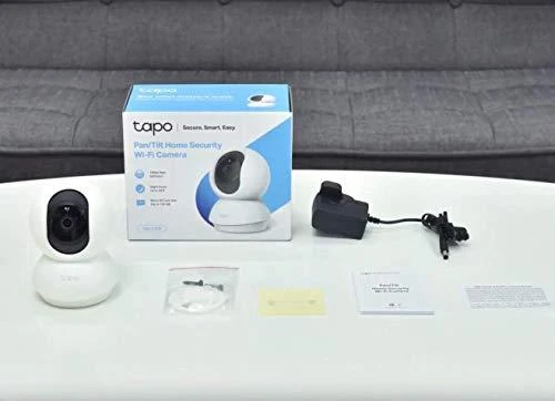 TP-LINK Pan/Tilt namų apsaugos WiFi kamera su dienos/nakties vaizdu, 1080p FHD, Micro SD kortelių talpa iki 128 GB, H.264 vaizdo įrašas, 360/114 žiūrėjimo kampas.