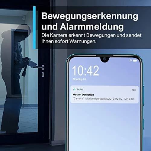 TP-LINK Pan/Tilt namų apsaugos WiFi kamera su dienos/nakties vaizdu, 1080p FHD, Micro SD kortelių talpa iki 128 GB, H.264 vaizdo įrašas, 360/114 žiūrėjimo kampas.