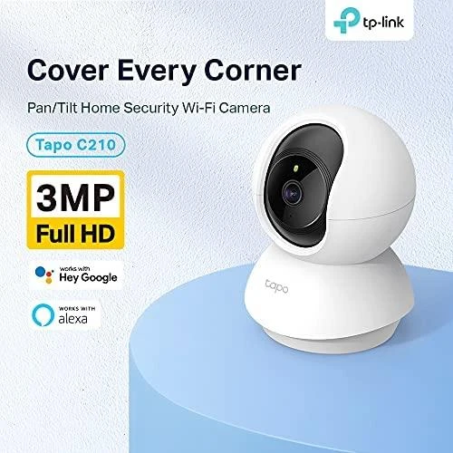 TP-LINK | Pan / Tilt Home Security Wi-Fi kamera | Tapo C210 | 3 MP | 4mm/F/2.4 | Privatumo režimas, garso ir šviesos signalizacija, judesio aptikimas ir pranešimai, naktinis matymas | H.264 | Micro SD, maks. 256 GB