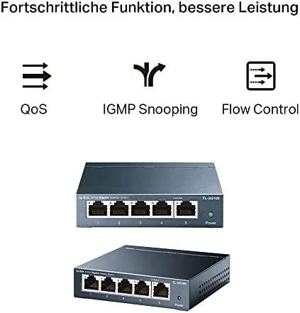 Šakotuvas Komutatorius TP-LINK, 5-port, metalinis korpusas, juodas / TL-SG105