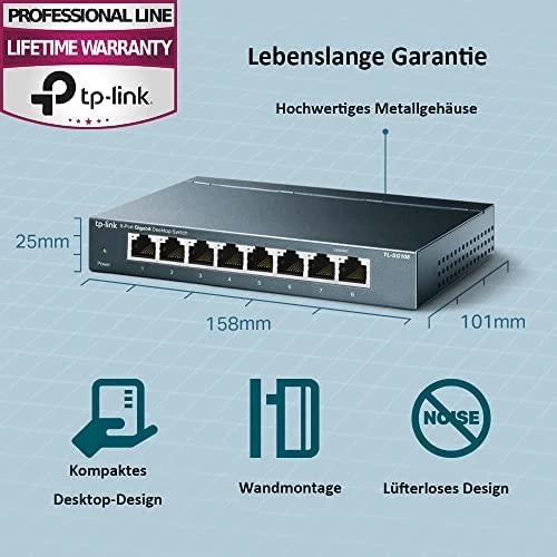 Šakotuvas TP-LINK TP-LINK komutatorius TL-SG108 TLSG108 (TL-SG108)