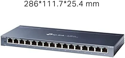 Šakotuvas TP-LINK 16 prievadų Gigabit stalinio kompiuterio jungiklis RJ45 prievadų darbalaukio plieno dėklas