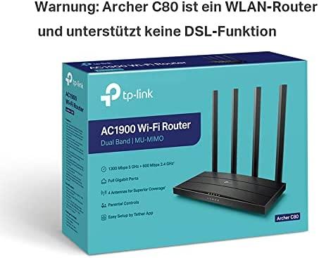 TP-LINK Archer C80 TP-Link Archer C80 AC1900 Dviejų juostų belaidis 802.11ac Gbit maršrutizatorius 4xLAN MU-MIMO