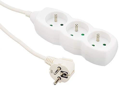 TRACER TRALIS44614 Prailginimo laidas PowerCord 3m 3 lizdai baltas