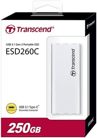 TRANSCEND 250GB Išorinis kietasis diskas SSD ESD260C USB 3.1 Gen 2 Type C