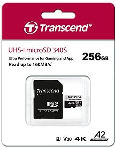 Atminties kortelė TRANSCEND 256GB Micro SD su adapteriu UHS-I U3 A2