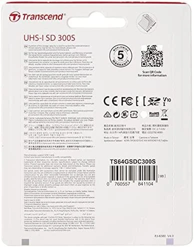 Atminties kortelė Transcend 300S SDXC 64 GB Class 10 (TS64GSDC300S)