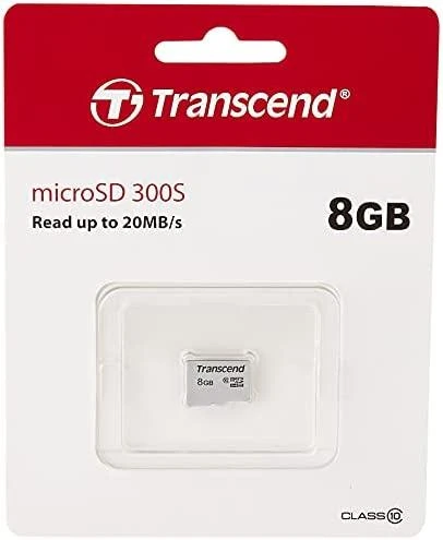 Atminties kortelė „TRANSCEND“ 8 GB „Micro SD“ be adapterio, 10 klasė
