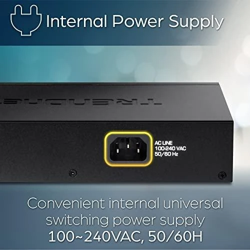 Šakotuvas TRENDNET 16 prievadų Gigabit Desktop Switch / w metalinis dėklas