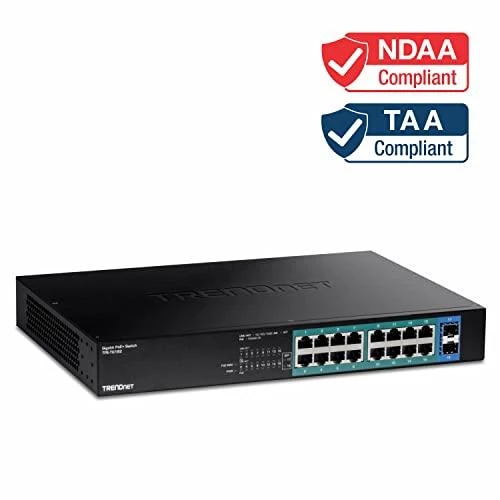Šakotuvas Jungiklis TRENDnet TRENDnet 18- Port Gigabit PoE + perjungiklis (240W)