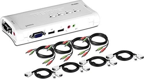 TRENDnet KVM Switch 4-Port VGA/USB/Audio mit Kabeln