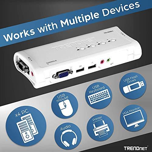 TRENDnet KVM Switch 4-Port VGA/USB/Audio mit Kabeln