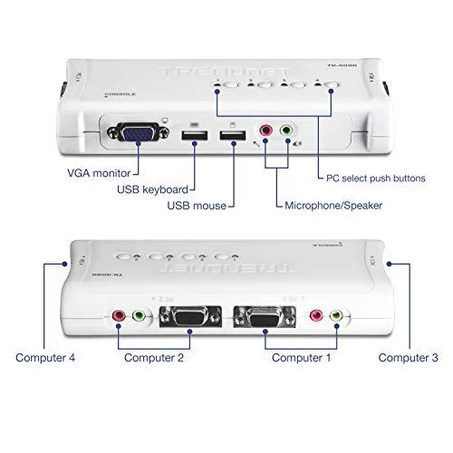 TRENDnet KVM Switch 4-Port VGA/USB/Audio mit Kabeln