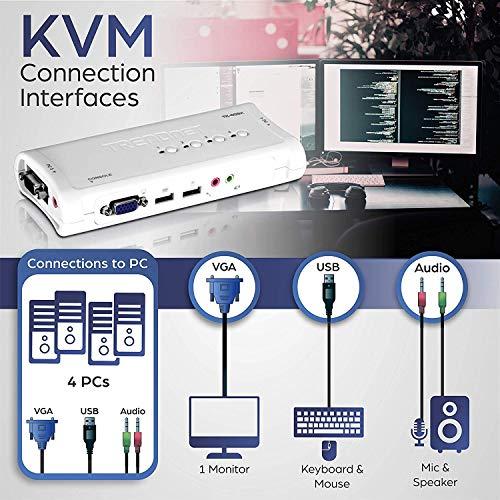TRENDnet KVM Switch 4-Port VGA/USB/Audio mit Kabeln