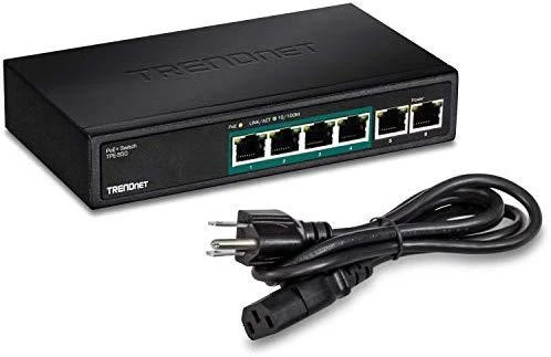 Šakotuvas Carruzzo Trendnet TPE-S50 tinklo komutatorius Ne-valdomas L2 Fast Ethernet (10/100) Maitinimas per Eternetą (PoE) Juoda