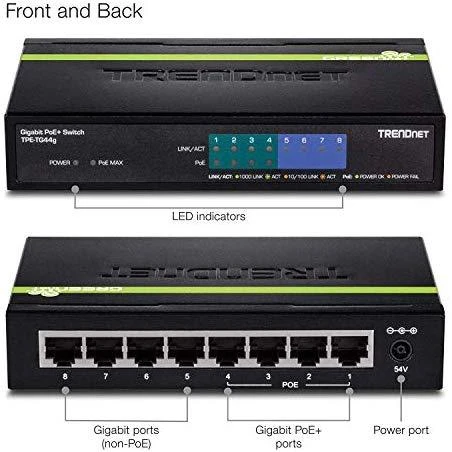 Šakotuvas TRENDnet Switch 8 Port Gbit PoE+ 61W Metall