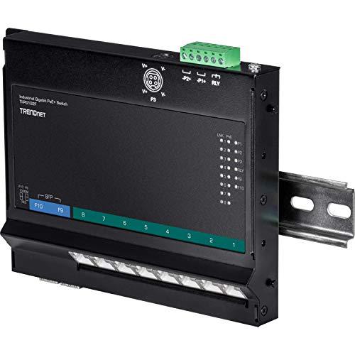 Šakotuvas TRENDnet 10 prievadų pramoninis Gigabit PoE+ WallMount priekinis Acc