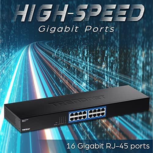 Šakotuvas TRENDNET 16 prievadų Gigabit Switch Rack laikiklis