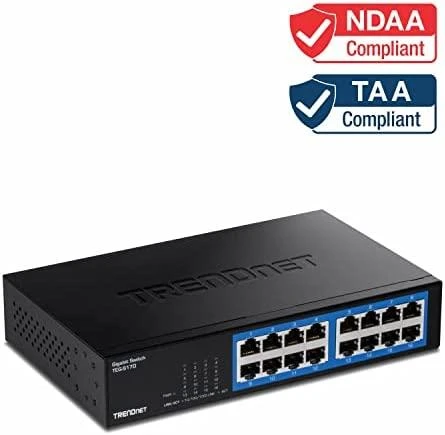 Šakotuvas TRENDNET 16 prievadų Gigabit Desktop Switch / w metalinis dėklas