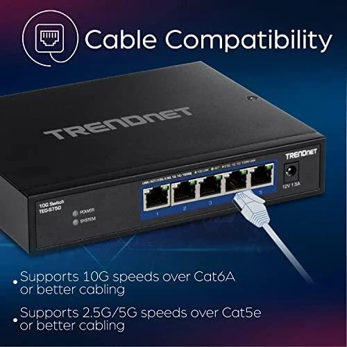 Šakotuvas Trendnet 5 prievadų 10G komutatorius (TEG-S750)