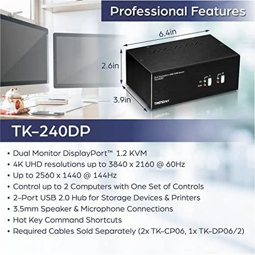 Carruzzo Trendnet TK-240DP KVM jungiklis Juoda
