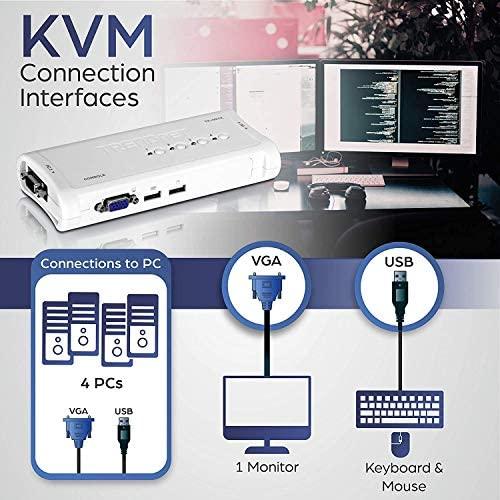 TRENDNET 4 prievadų USB KVM jungiklio rinkinys