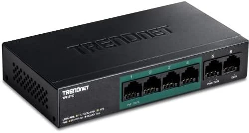 Šakotuvas TRENDnet Switch 6 Port 10/100 L2 PoE 31W Metall