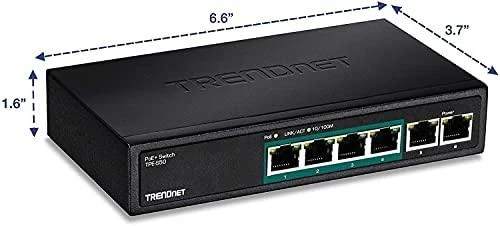 Šakotuvas TRENDnet Switch 6 Port 10/100 L2 PoE 31W Metall