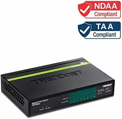 Šakotuvas TRENDnet Switch 8 Port Gbit PoE+ 61W Metall