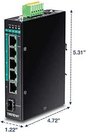 Šakotuvas Carruzzo Trendnet TI-PG541i Valdomas L2+ Gigabit Ethernet (10/100/1000) Maitinimas per Eternetą (PoE) Juoda