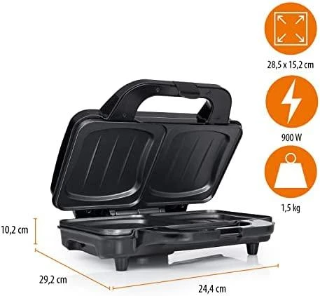 Sumuštinių keptuvas Tristar | Sumuštinių keptuvė | SA-3060 | 900 W | Lentelių skaičius 1 | Kepinių skaičius 2 | Nerūdijantis plienas