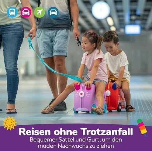 Trunki kelioninis lagaminas su ratukais vaikams | Kačiukas Cassie