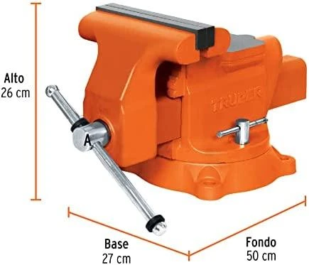 Šaltkalvio spaustuvai, HEAVY DUTY 200mm 30kg. 360° pasukamas. Truper®