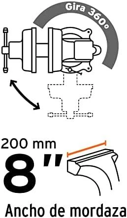 Šaltkalvio spaustuvai, HEAVY DUTY 200mm 30kg. 360° pasukamas. Truper®