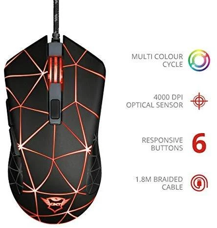 Pelė žaidimams Trust GXT 133 Locx, juoda