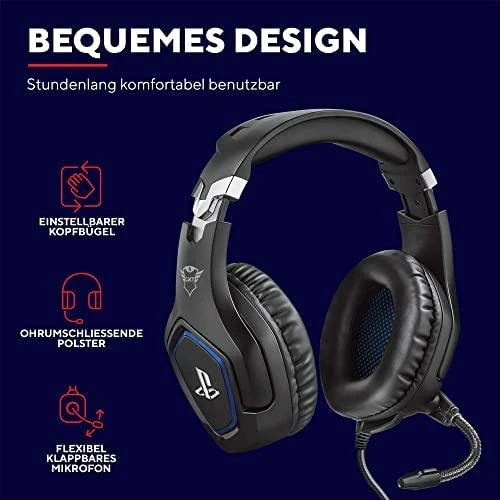 Žaidimų ausinės Trust GXT 488 Forze PS4 Gaming Headset PlayStation official licensed product, Juodos, 23530