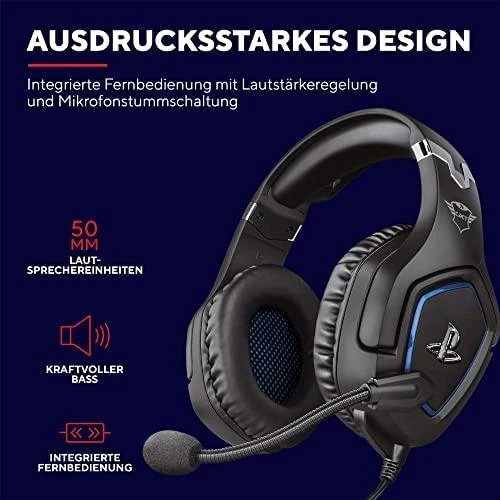 Žaidimų ausinės Trust GXT 488 Forze PS4 Gaming Headset PlayStation official licensed product, Juodos, 23530