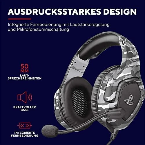 Žaidimų ausinės Trust GXT 488 Forze-G PS4 Ausinės Žaidimams PlayStation® official licensed product, Pilkos, 23531