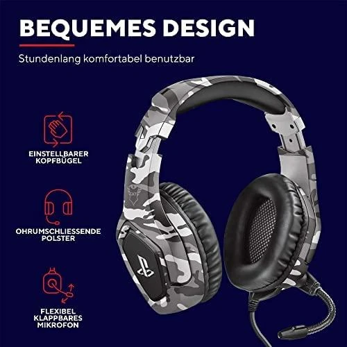 Žaidimų ausinės Trust GXT 488 Forze-G PS4 Ausinės Žaidimams PlayStation® official licensed product, Pilkos, 23531