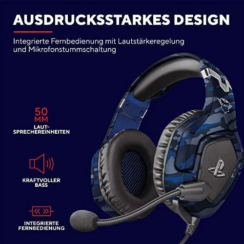 Žaidimų ausinės Trust GXT 488 Forze-B PS4 oficialus licencijuotas produktas, Mėlynos, 23532